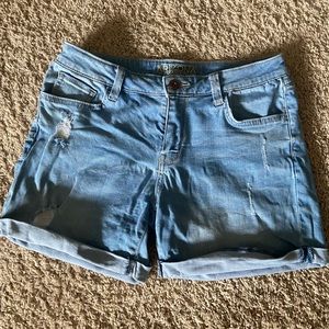 Light blue jean shorts